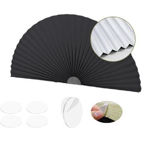 Half Round Window Shade,100% Blackout Blinds,Arch Window Shades Half Circle Non-Woven Fabric Self Adhesive Cordless Window Decoration Easy to Install