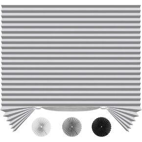 SEEYE Light Filtering Temporary Blinds Cordless Shades Fabric Pleated Fabric Shade Easy to Cut and Install, 48" W x 72" L - 6 Pack, Grey, with 12 Clips