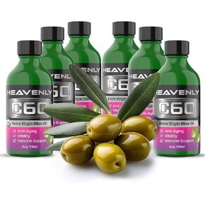 HNP Labs C60 Olive Oil Extra Virgin - Boost Energy & Mental Clarity, Powerful Antioxidants - Pure Carbon Fullerenes USA-Made, GMP Certified Organic Olive Oil Cold Pressed, Support Energy, Vigor