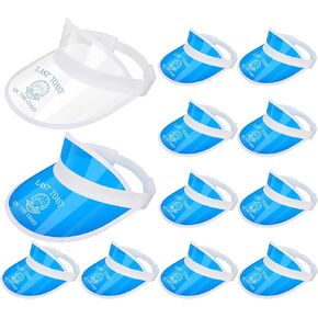 12 Pack Last Toast on The Coast Bachelorette Visors for Bridal Sun Visors Squad Party Blue White Hat Bridesmaid UV Protection Caps for Wedding Beach Pool Bridal Shower Favor Accessory