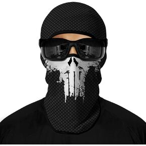Breathable Balaclava ski mask Full face Cover for Men Women - 3D Skull Design, uv Protection, Windproof, Ideal for Outdoor Sports & Cold Weather Multicolored