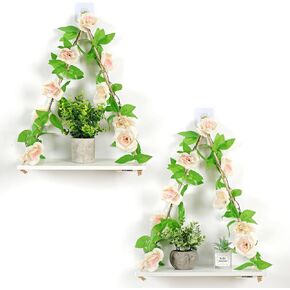 Shelf for Wall,Floating Shelves,Floating Shelves for Wall No Drilling,Adhesive Shelves,Command Strip Shelf,Bedroom Decor Aesthetic,Room Decor Aesthetic,2-Piece Set(Green Leaf) in Saudi Arabia
