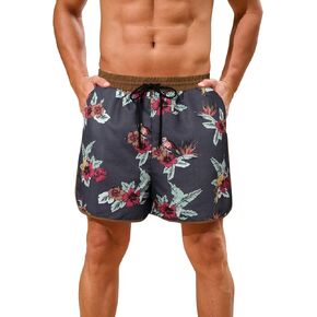 Men's Swim Trunks 5 Inch Quick Dry Swim Shorts Stretch Beach Board Shorts with Pockets -No Mesh Liner