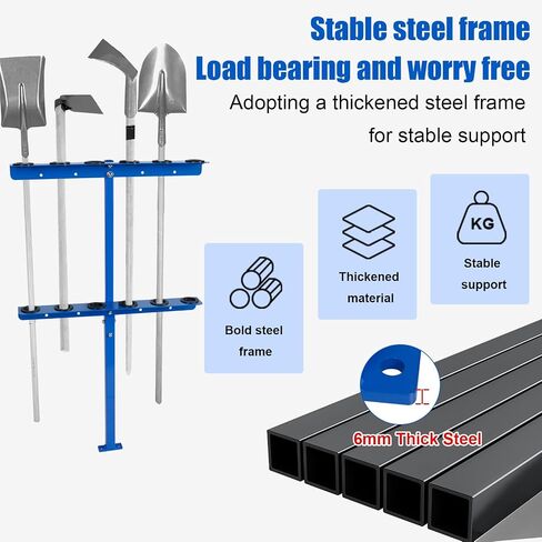 Vertical Hand Rack for Enclosed Landscaping Truck Trailer Garage or Shed Walls Holds 6 Tools for Shovels, Rakes, Hoes, Open Trailer Storage, 1 Pack (Black) in Saudi Arabia