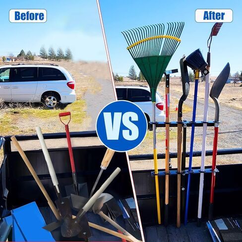 Vertical Hand Rack for Enclosed Landscaping Truck Trailer Garage or Shed Walls Holds 6 Tools for Shovels, Rakes, Hoes, Open Trailer Storage, 1 Pack (Black) in Saudi Arabia