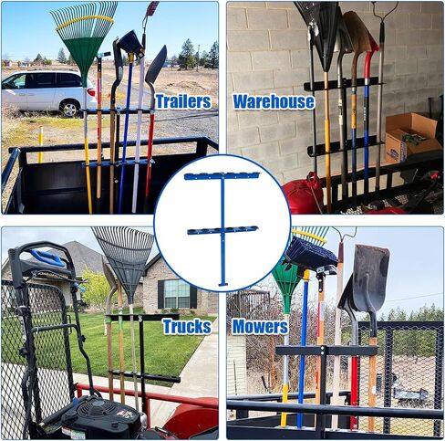 Vertical Hand Rack for Enclosed Landscaping Truck Trailer Garage or Shed Walls Holds 6 Tools for Shovels, Rakes, Hoes, Open Trailer Storage, 1 Pack (Black) in Saudi Arabia