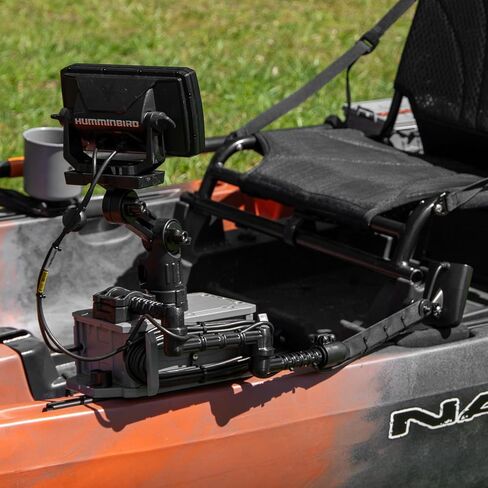 YakAttack CellBlok Battery Box and SwitchBlade Transducer Arm Combo for Kayak Fish Finder Setups, Black/YakAttack Orange (CLB-1003-OG) | Kayak Fishing Accessories in Kuwait