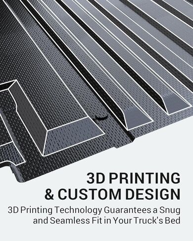 Ecarzo 2025 Upgraded Bed Mat Compatible with 2025-2019 Chevrolet Silverado/GMC Sierra 2500 3500 HD Accessories 6.8FT Bed Liner Pick Up Cargo Mat, All Weather Protection TPE Heavy Duty Trunk Bed Mat in Kuwait