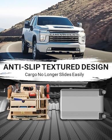 Ecarzo 2025 حصيرة سرير مطورة متوافقة مع 2025-2019 شيفروليه سيلفرادو/GMC Sierra 2500 3500 HD الملحقات 6.8 قدم بطانة السرير التقاط حصيرة شحن ، حماية الطقس TPE ثقيلة السرير الجذع in Kuwait