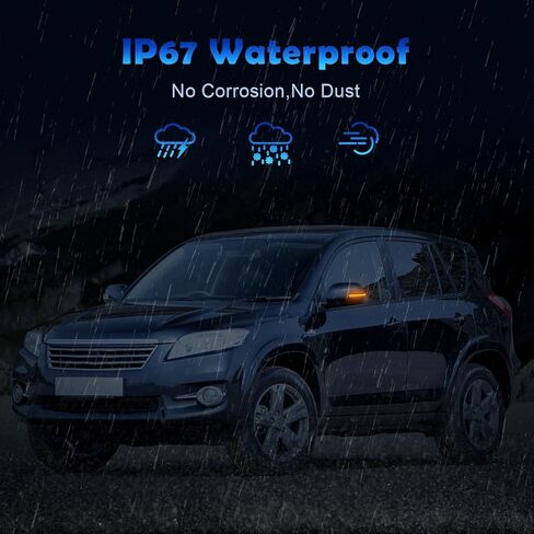 LED Side Mirror Sequential Dynamic Blinker Turn Signal Lights Compatible with Tacoma 2016-2022, for RAV4 2019-2023, for Highlander MK4 XU70 LM 2020-2023, for Alphard 2016-2019, Smoked Lens in Kuwait