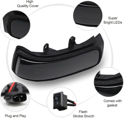 LED Side Mirror Sequential Dynamic Blinker Turn Signal Lights Compatible with Tacoma 2016-2022, for RAV4 2019-2023, for Highlander MK4 XU70 LM 2020-2023, for Alphard 2016-2019, Smoked Lens in Kuwait