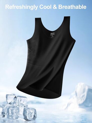 Odoland Men's 3 Pack Seamless Compression Shirt Body Shaper Vest, Ice Silk Invisible Shapewear Tank Tops in Saudi Arabia