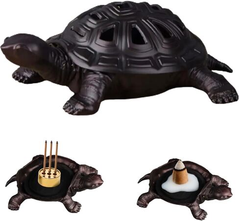 Incense Burner, Incense Holder with Incense Stick Holder, Vintage Censer Metal Turtle Ash Catcher, use for Stick or Coil Incense, Sage Cones and Frankincense in Saudi Arabia
