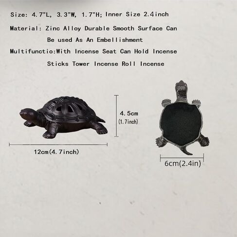 Incense Burner, Incense Holder with Incense Stick Holder, Vintage Censer Metal Turtle Ash Catcher, use for Stick or Coil Incense, Sage Cones and Frankincense in Saudi Arabia