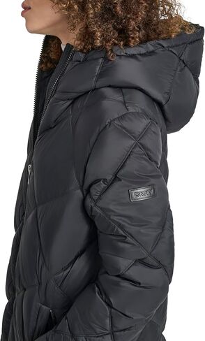 DKNY Women's Hooded Diamond Quilt Long in Saudi Arabia