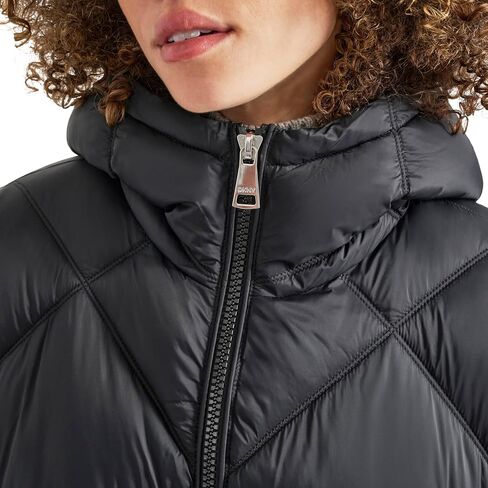 DKNY Women's Hooded Diamond Quilt Long in Saudi Arabia