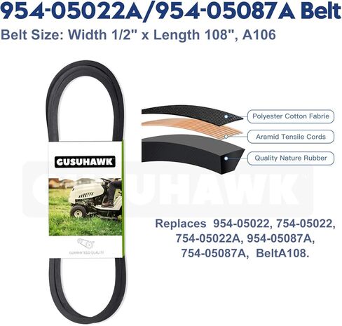 2 Pack Pre-Greased 918-06977A Spindle Assembly with 954-05022A Belt Replaces 918-06977 for Cub Cadet XT1-LT46 Efi Fab, XT1-LT46 KH, XT2-LT46 Efi Fab, XT2-LX46 Fab, Craftsman T8200 Tractors in Kuwait