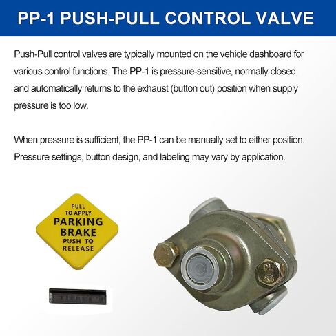 276566 PP-1 Dash Control Valve - 20PSI 1/8" Push/Pull Control Valve Replacement for Bendix 276566 277015|Haldex KN20021| - Truck and Trailer Dash Air Valve for Parking Emergency Brake Contol in Kuwait
