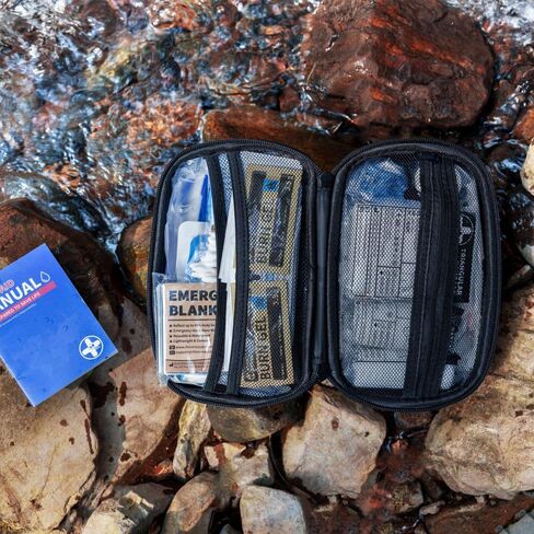 Rhino Rescue EVA First Aid Kit ، HSA/FSA مؤهل ، مجموعة صغيرة من الإسعافات الأولية للمشي لمسافات طويلة في حالات الطوارئ المحمولة للمريخ في حالة الظهر ، مجموعة طبية للسفر ، المنزل ، السيارة ، مساكن الكلية ، التخييم ، القارب (الأحمر) in Kuwait