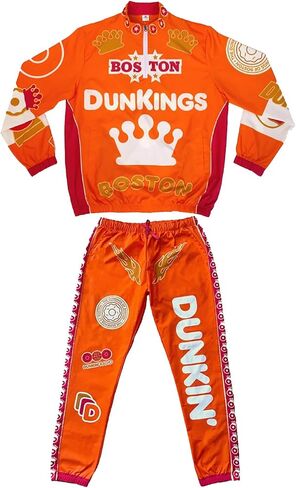 Men's Ben Affleck Dunkings 2 Piece Outfits Orange Tracksuit Pullover Sweatshirt Sweatpants Costume in Saudi Arabia