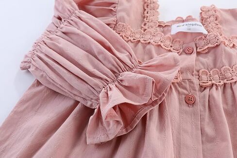 Mud Kingdom Girls Long Sleeve Blouse Button أسفل اللون الصلب in Saudi Arabia
