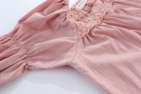 Mud Kingdom Girls Long Sleeve Blouse Button أسفل اللون الصلب in Saudi Arabia
