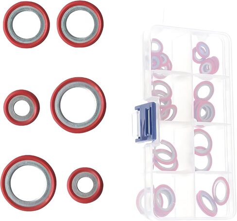 Pack-30 Automotive Air Conditioning Compressor Port Gaskets, Multi-specification Sealing Gaskets, Universal Maintenance Accessories, for Most Cars (Black) in Saudi Arabia