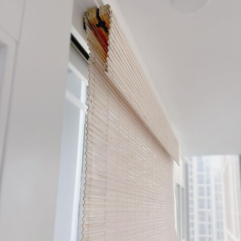 Bamboo Roman Shades - 22.5" W x 48" H Light Filtering Blinds for Windows, Natural Premium Quality Indoor Blinds for Living Room, Bedroom, or Office in Saudi Arabia