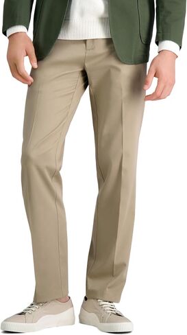 Haggar Men's Premium No Iron Khaki Straight Fit Flat Front Casual Pant in Saudi Arabia