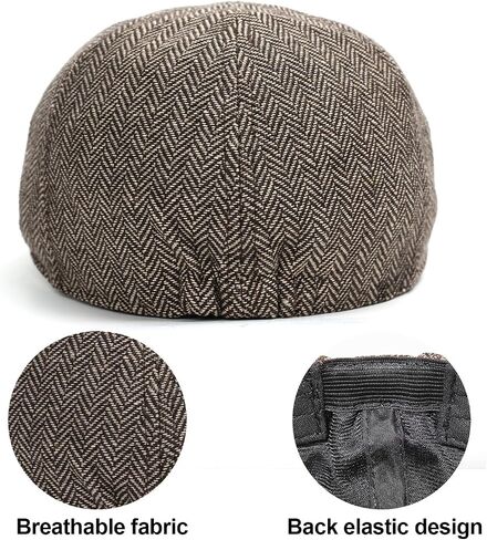 BQCWOCF Fashion Flat Lvy Newsboy Cap for Men Classic Herringbone Hat Trucker Irish News Gatsby Golf Hat Gray in Saudi Arabia