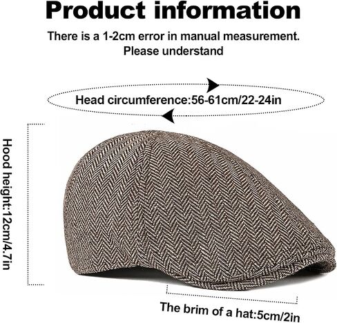 BQCWOCF Fashion Flat Lvy Newsboy Cap for Men Classic Herringbone Hat Trucker Irish News Gatsby Golf Hat Gray in Saudi Arabia