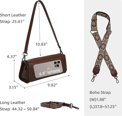 Iswee Leather Purses for Women Crossbody Bag Vintage Flap Saddle Purse Zipper Women’s Shoulder Handbags with 3 Straps in Saudi Arabia