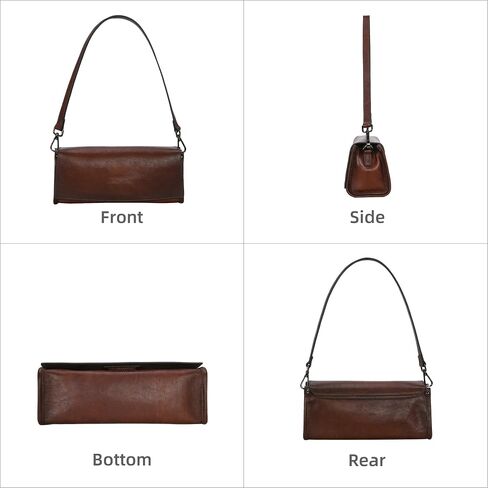 Iswee Leather Purses for Women Crossbody Bag Vintage Flap Saddle Purse Zipper Women’s Shoulder Handbags with 3 Straps in Saudi Arabia