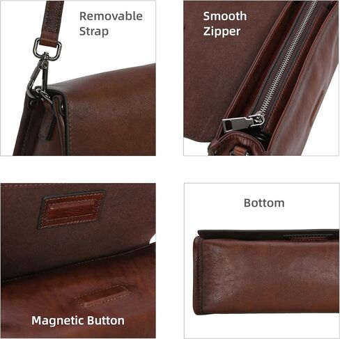 Iswee Leather Purses for Women Crossbody Bag Vintage Flap Saddle Purse Zipper Women’s Shoulder Handbags with 3 Straps in Saudi Arabia