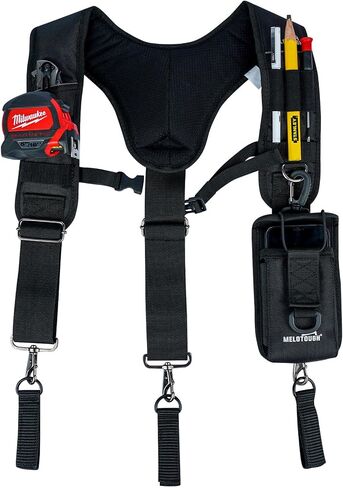 MELOTOUGH Tool Belt Suspenders Work Belt Suspenders for Men Big and Tall Construction Bag Suspenders Padded Work belt for Carpenter/Electrician/Roofing/Farmer work(Y Back) in Saudi Arabia