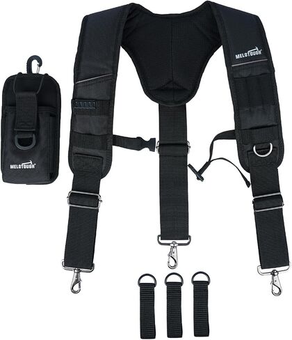 MELOTOUGH Tool Belt Suspenders Work Belt Suspenders for Men Big and Tall Construction Bag Suspenders Padded Work belt for Carpenter/Electrician/Roofing/Farmer work(Y Back) in Saudi Arabia