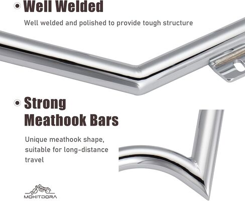 MoKitDora Softail Meathook Engine Guard Highway Crash Bar 1.25 سم سمين لـ Harley 2000-2017 FL Heritage Classic Deluxe Fat Boy Models، أسود in Kuwait