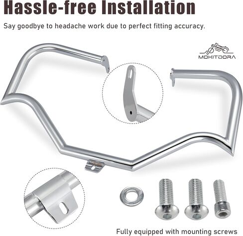 MoKitDora Softail Meathook Engine Guard Highway Crash Bar 1.25 سم سمين لـ Harley 2000-2017 FL Heritage Classic Deluxe Fat Boy Models، أسود in Kuwait