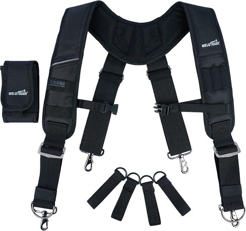 MELOTOUGH Tool Belt Suspenders Work Belt Suspenders for Men Big and Tall Construction Bag Suspenders Padded Work belt for Carpenter/Electrician/Roofing/Farmer work(Y Back) in Saudi Arabia