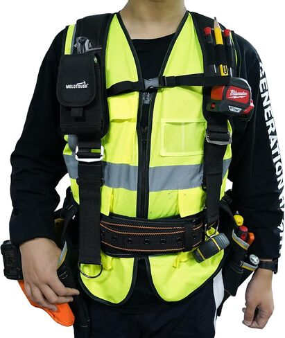 MELOTOUGH Tool Belt Suspenders Work Belt Suspenders for Men Big and Tall Construction Bag Suspenders Padded Work belt for Carpenter/Electrician/Roofing/Farmer work(Y Back) in Saudi Arabia
