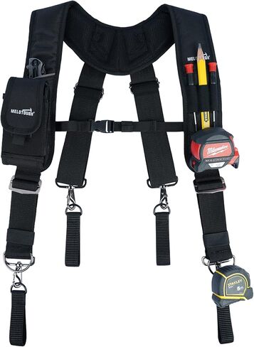 MELOTOUGH Tool Belt Suspenders Work Belt Suspenders for Men Big and Tall Construction Bag Suspenders Padded Work belt for Carpenter/Electrician/Roofing/Farmer work(Y Back) in Saudi Arabia