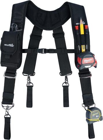 MELOTOUGH Tool Belt Suspenders Work Belt Suspenders for Men Big and Tall Construction Bag Suspenders Padded Work belt for Carpenter/Electrician/Roofing/Farmer work(Y Back) in Saudi Arabia