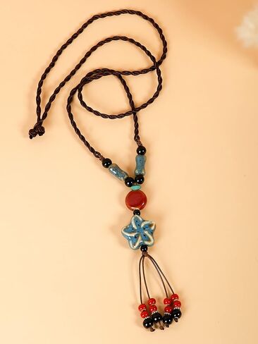 MINACHI Boho Hippie Colorful Ceramic Beads Star Charm Y Necklace, Bohemian Summer Statement Jewelry Gift for Women in Saudi Arabia