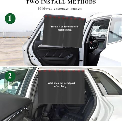 2pcs ظلال نافذة السيارة ، النافذة الأمامية ذات الطبقة المزدوجة المغناطيسية مع نصف الظل ، ستارة السيارات ذات التنفس شمس أشعة الشمس الحماية للأشعة فوق البنفسجية للركاب السائق in Kuwait