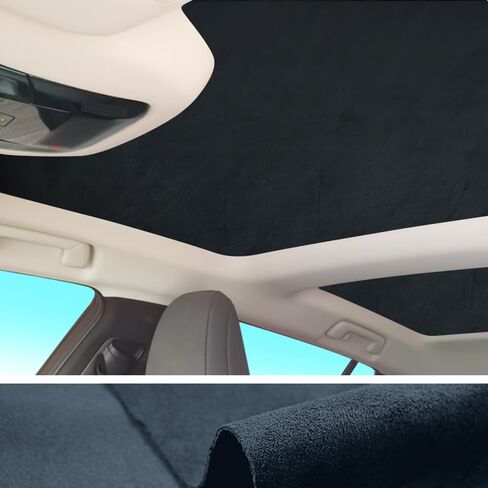 قابلة للطي على السقف الشمسي متوافق مع لكزس RZ 300E 450E 2023-PRESERN EB10 ، قابلة للطي عزل السيارة الداخلية السقف الظل الظل من جلد الغزال النسيج UV انعكاس السقف الشمس (البيج) in Kuwait