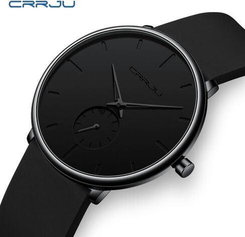 CRRJU Men’s Women Watch Casual Stylish Waterproof Quartz Unisex Wristwatches, Ultra Thin Watches for Men Women, Colorful Silicone Band in Saudi Arabia