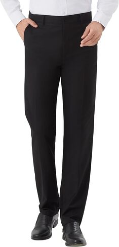 Men's Tall Classic Fit Flex Expandable Waist Flat Front Dress Pants Wrinkle-Free Formal Pants for Business & Office in Saudi Arabia
