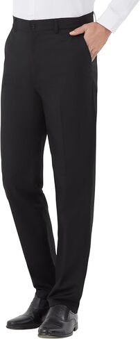 Men's Tall Classic Fit Flex Expandable Waist Flat Front Dress Pants Wrinkle-Free Formal Pants for Business & Office in Saudi Arabia