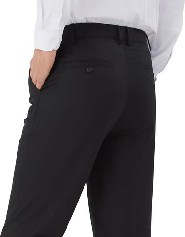Men's Tall Classic Fit Flex Expandable Waist Flat Front Dress Pants Wrinkle-Free Formal Pants for Business & Office in Saudi Arabia