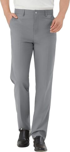 Men's Tall Classic Fit Flex Expandable Waist Flat Front Dress Pants Wrinkle-Free Formal Pants for Business & Office in Saudi Arabia